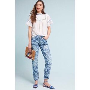Anthropologie Pilcro Floral Slim Boyfriend Jeans